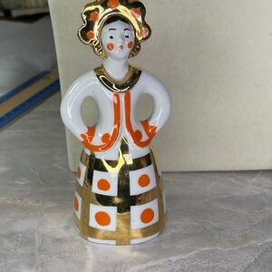 Dulevo Porcelain vintage Soviet-era figurine Russian folk costume.
